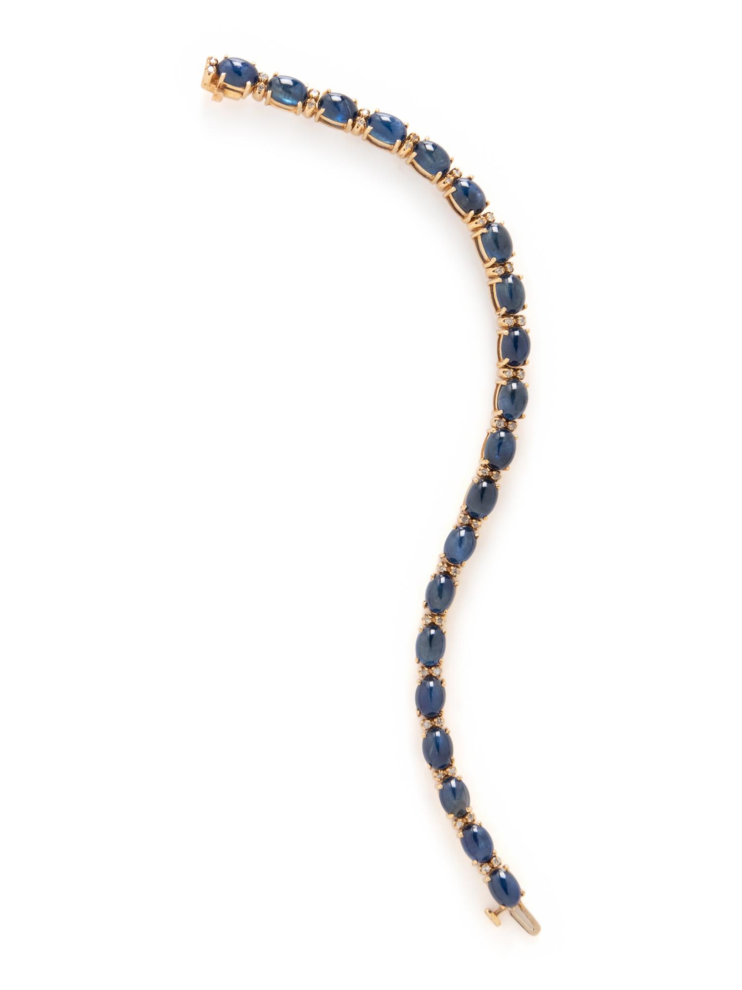 SAPPHIRE AND DIAMOND LINE BRACELET