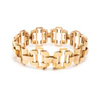 FRENCH, RETRO, BICOLOR GOLD BRACELET