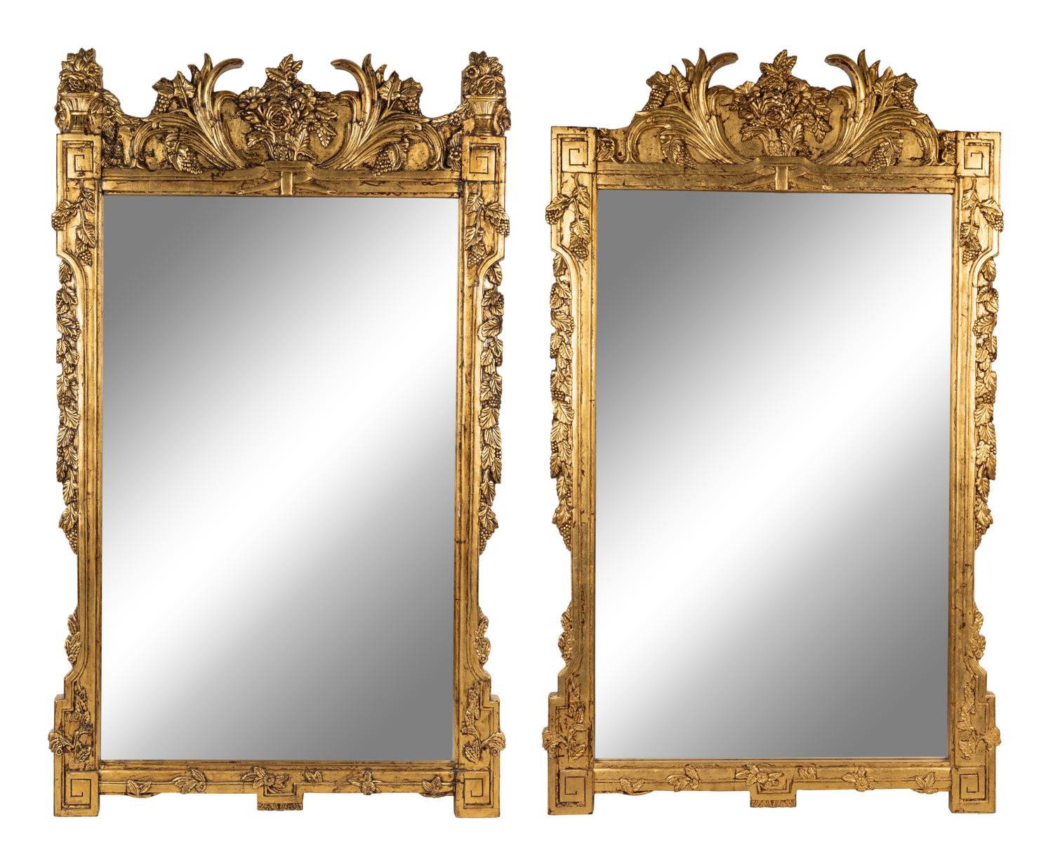 A Pair of Giltwood and Composition Mirrors