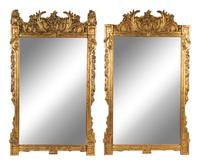 A Pair of Giltwood and Composition Mirrors