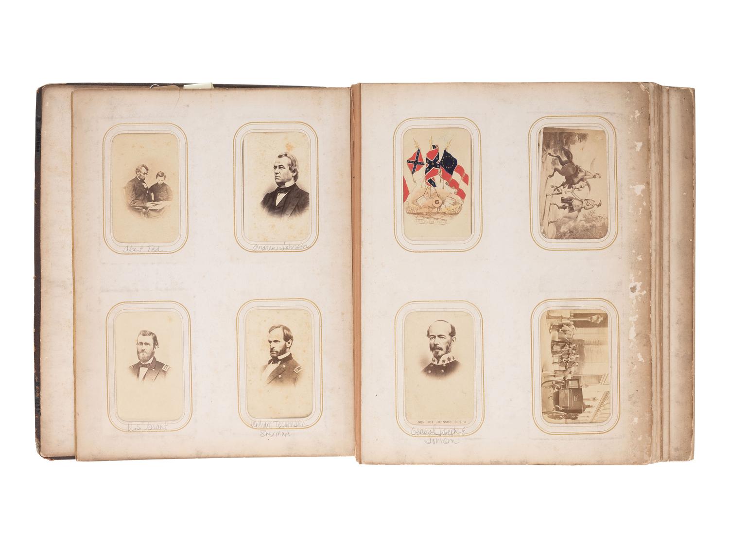 [EARLY PHOTOGRAPHY] CDV album cont. approx. 185 photographs of American and European personalities.