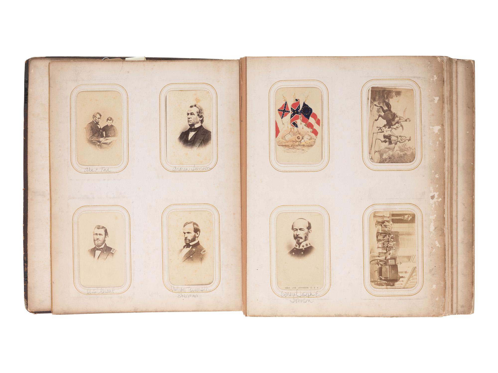 [EARLY PHOTOGRAPHY] CDV album cont. approx. 185 photographs of American and European personalities.