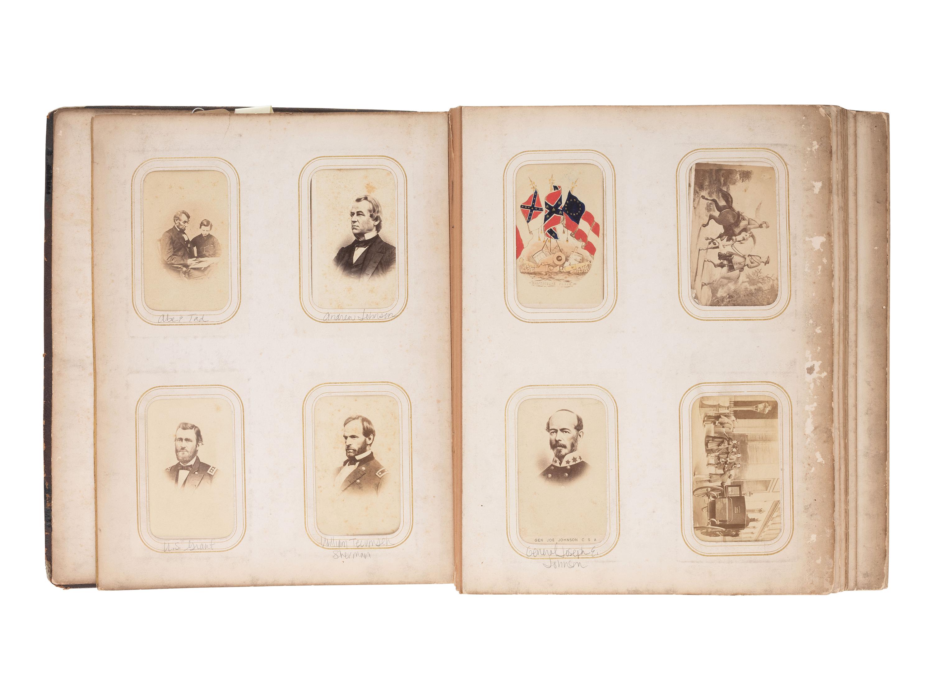 [EARLY PHOTOGRAPHY] CDV album cont. approx. 185 photographs of American and European personalities.