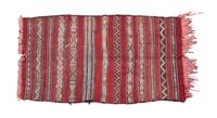 Two Moroccan Throw Rugs Larger: 7 feet 9 1/2 inches x 4 feet 3 inches.