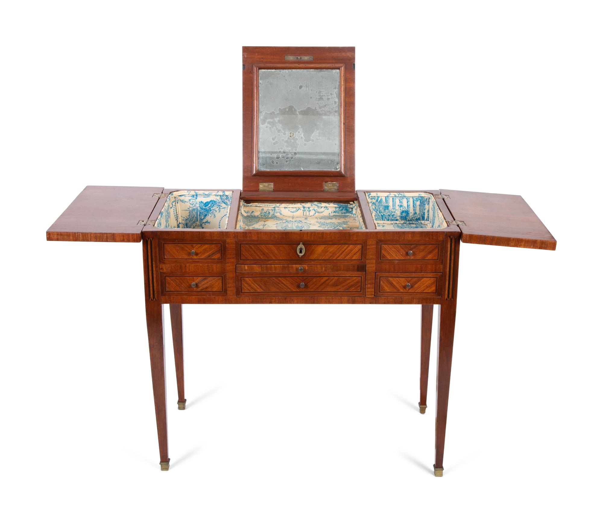A Louis XVI Style Parquetry Lady's Dressing Table