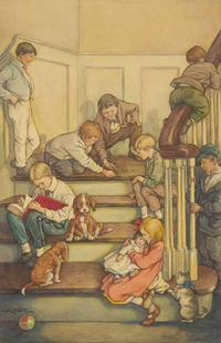 Little Men, Boys on the Stairs (Cover Image), 1928