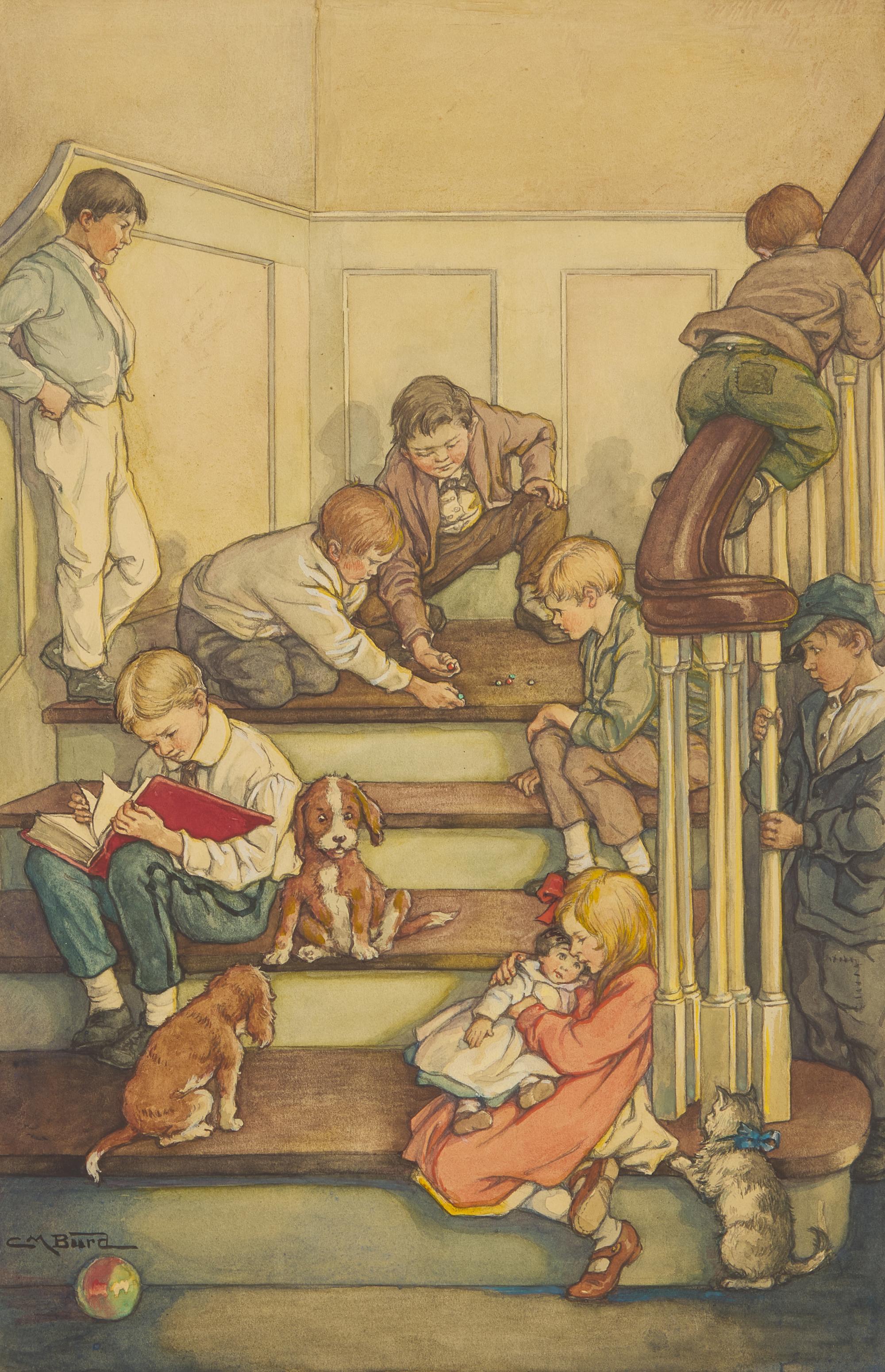 Little Men, Boys on the Stairs (Cover Image), 1928