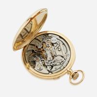 An eighteen karat gold openface split second chronograph pocket watch, Tiffany & Co. Switzerland