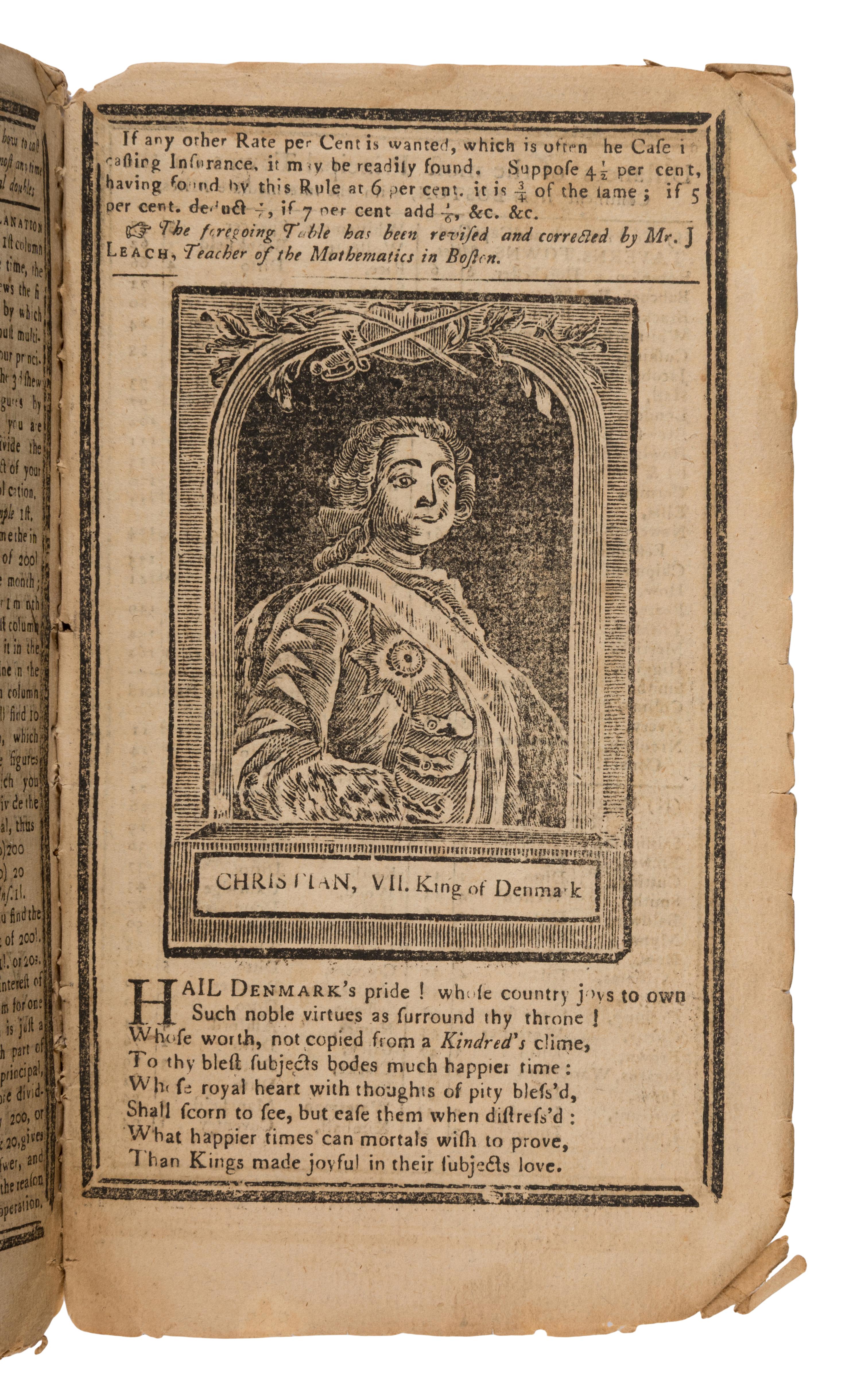 [Revere, Paul (1734-1818)]. Gleason, Ezra. The Massachusetts Calendar, or an Almanac for the Year of our Lord 1772. Boston: Printed and Sold by Isaiah Thomas, 1772.