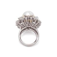 CULTURED SOUTH SEA PEARL AND DIAMOND RING