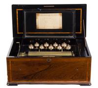 A Swiss Cylinder Music Box Width of case 24 1/4 inches. — CIRCA 1860