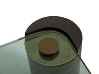 A Karl Springer Gunmetal, Bronze and Glass Cantilever Table — AMERICAN, CIRCA 1980