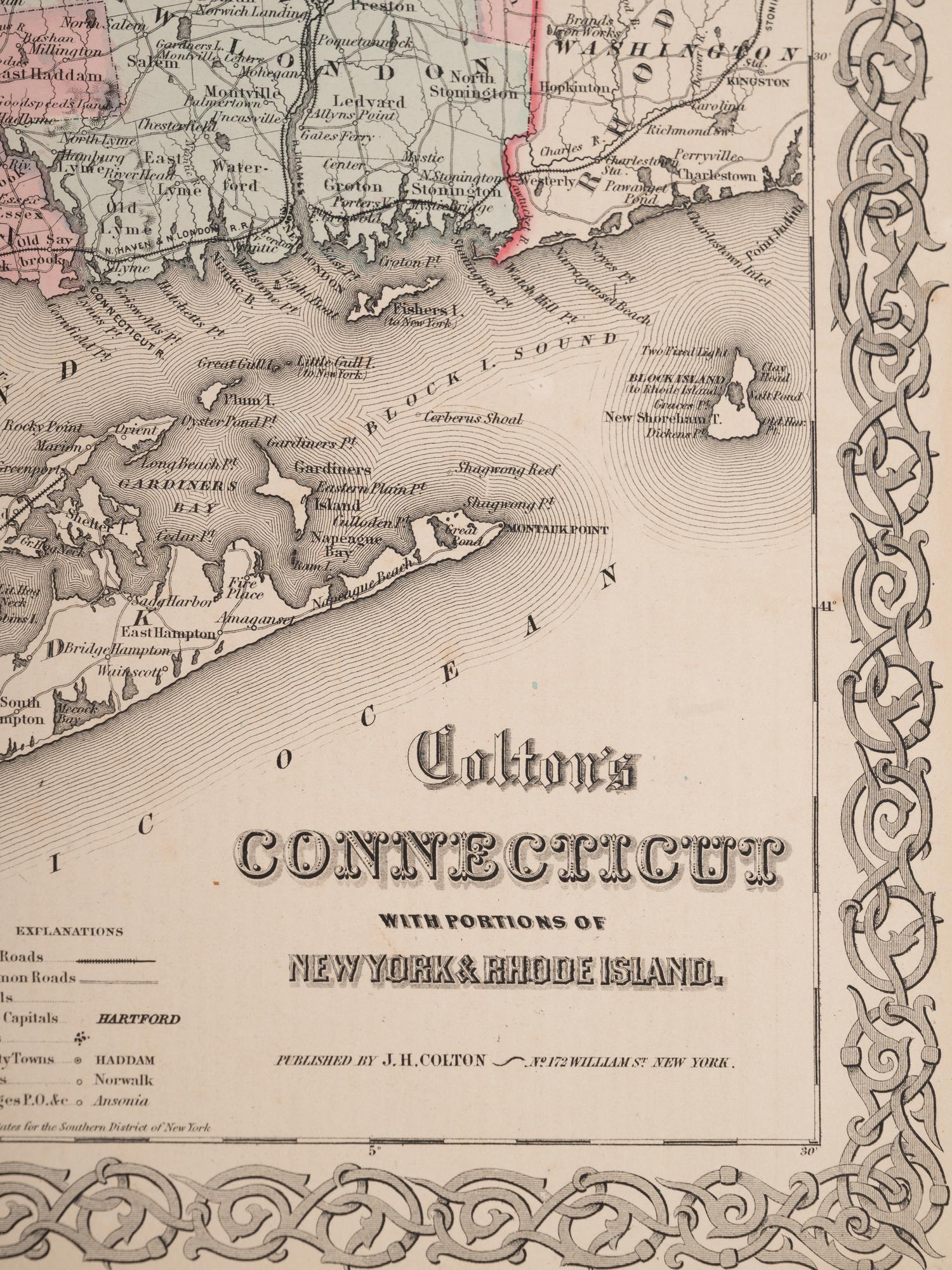 A Group of Three Maps of North Carolina, Connecticut and Georgia