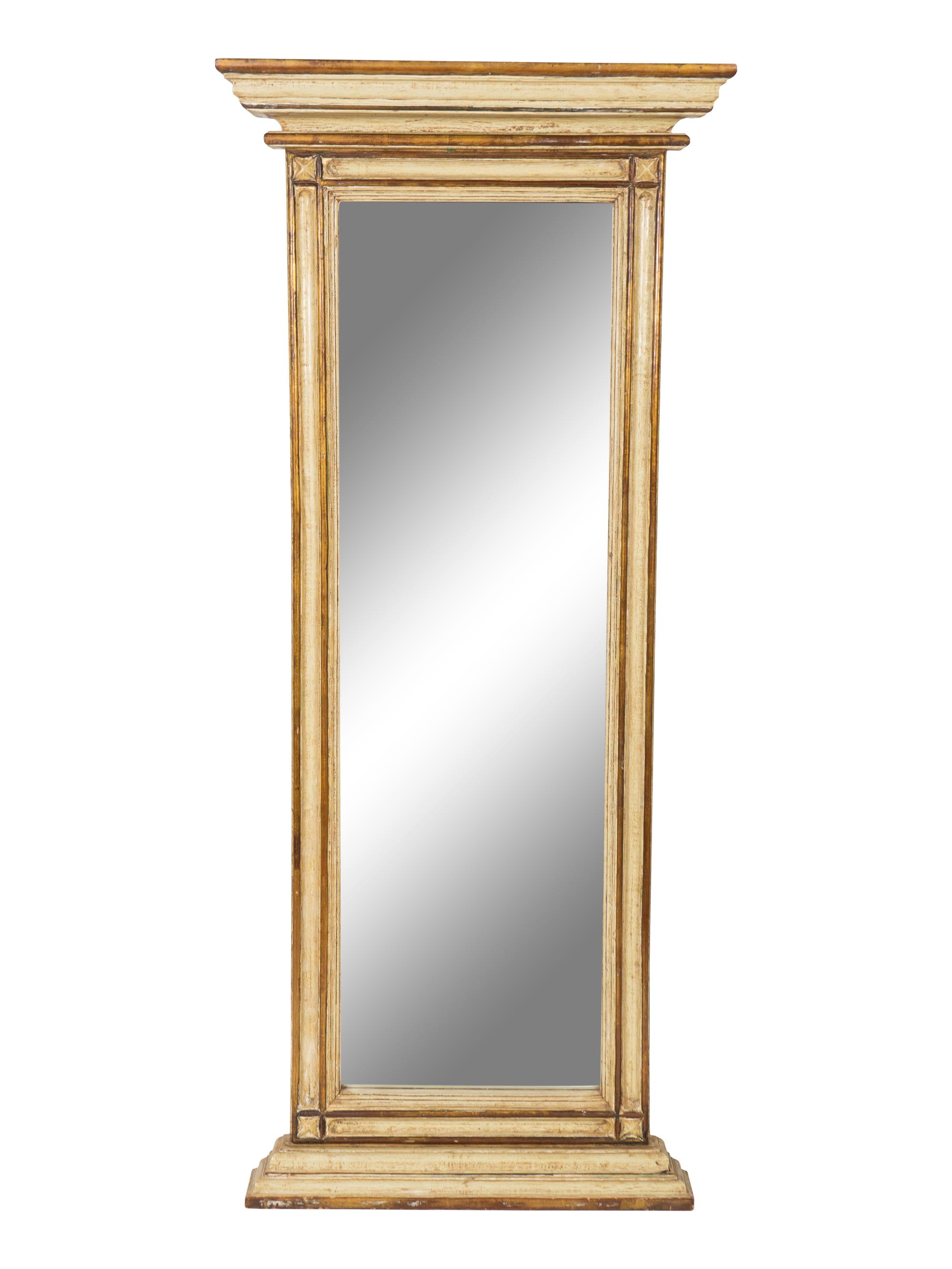 A Pair of Neoclassical Style Parcel-Gilt and Painted Pier Mirrors — 19TH/20TH CENTURY