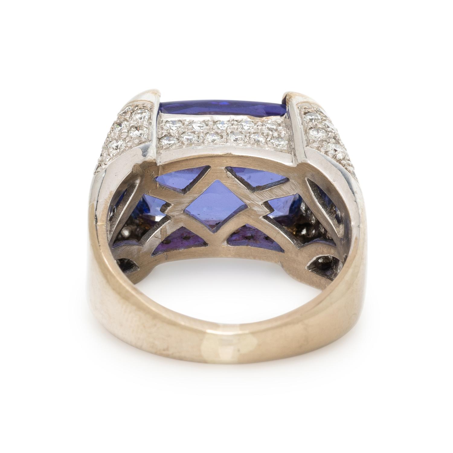 TANZANITE AND DIAMOND RING