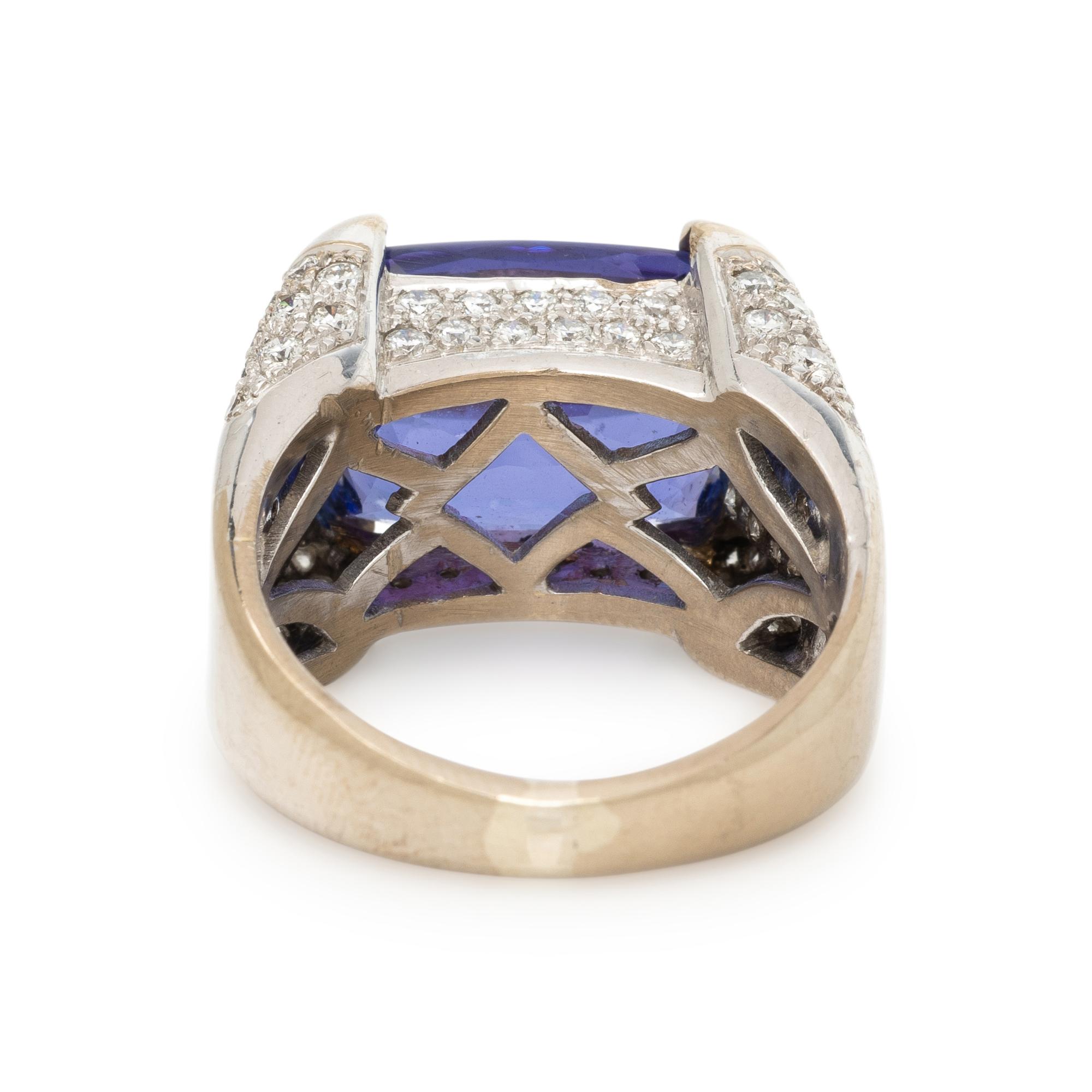 TANZANITE AND DIAMOND RING