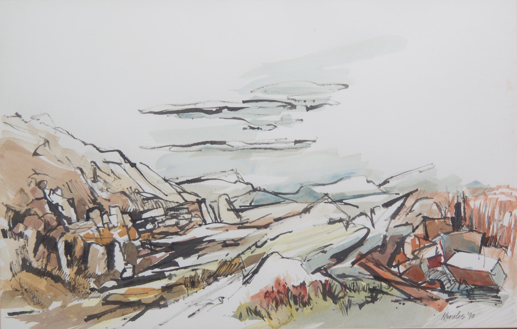 Richard Knowles, (American, 20th century), Two landscapes