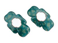 A Pair of Chinese Painted Enamel on Copper Begonia-Shaped Dishes