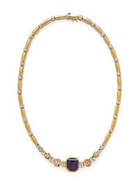 BICOLOR GOLD, AMETHYST, AND DIAMOND NECKLACE