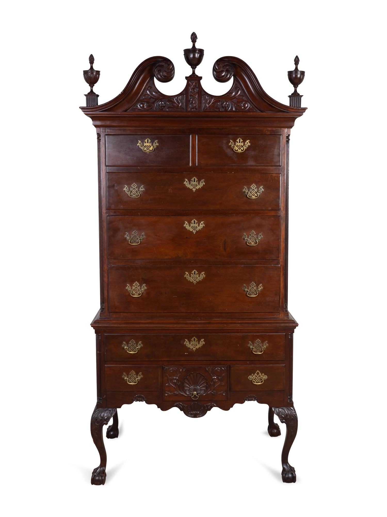 A Chippendale Style Mahogany Highboy — 19TH CENTURY