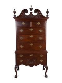 A Chippendale Style Mahogany Highboy — 19TH CENTURY