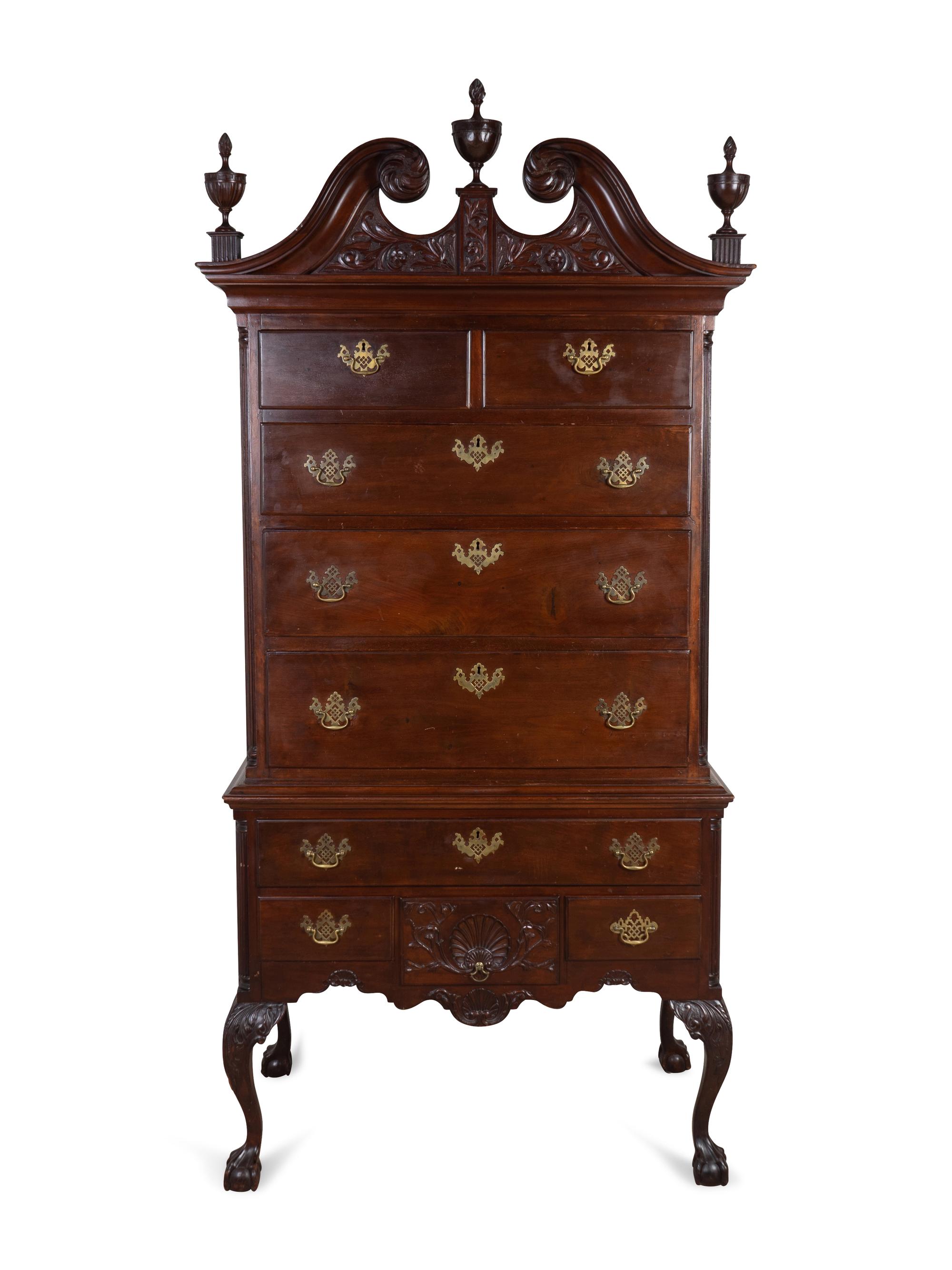 A Chippendale Style Mahogany Highboy — 19TH CENTURY