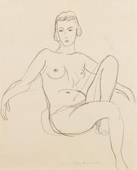 Henri Matisse, (French, 1869-1954), Nu Assis, bras etendus, 1925