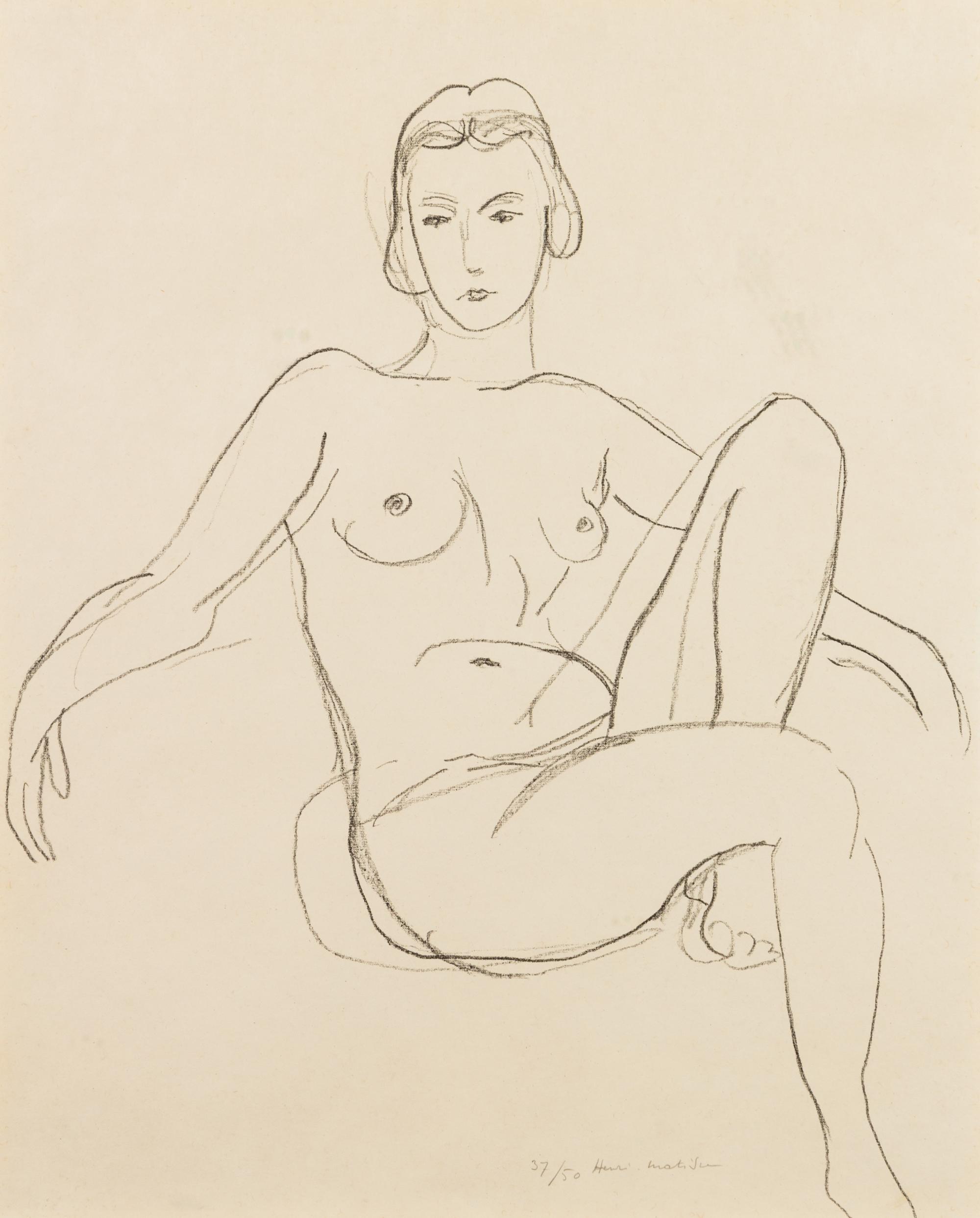 Henri Matisse, (French, 1869-1954), Nu Assis, bras etendus, 1925