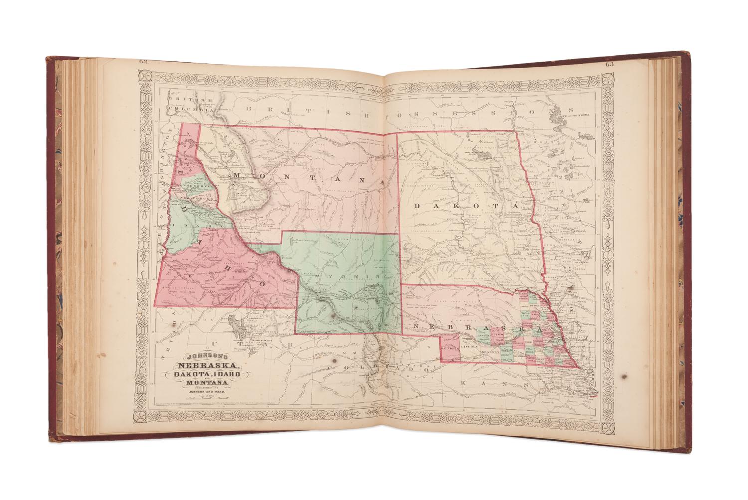 [MAPS & ATLASES]. JOHNSON, Alvin Jewett (1827-1884). -- Benjamin P. WARD. Johnson's New Illustrated (Steel Plate) Family Atlas . New York: Johnson and Ward, 1865.
