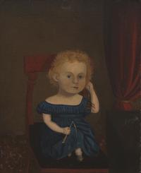 Continental School 19th Century, A Portrait of a Seated Boy with Whip