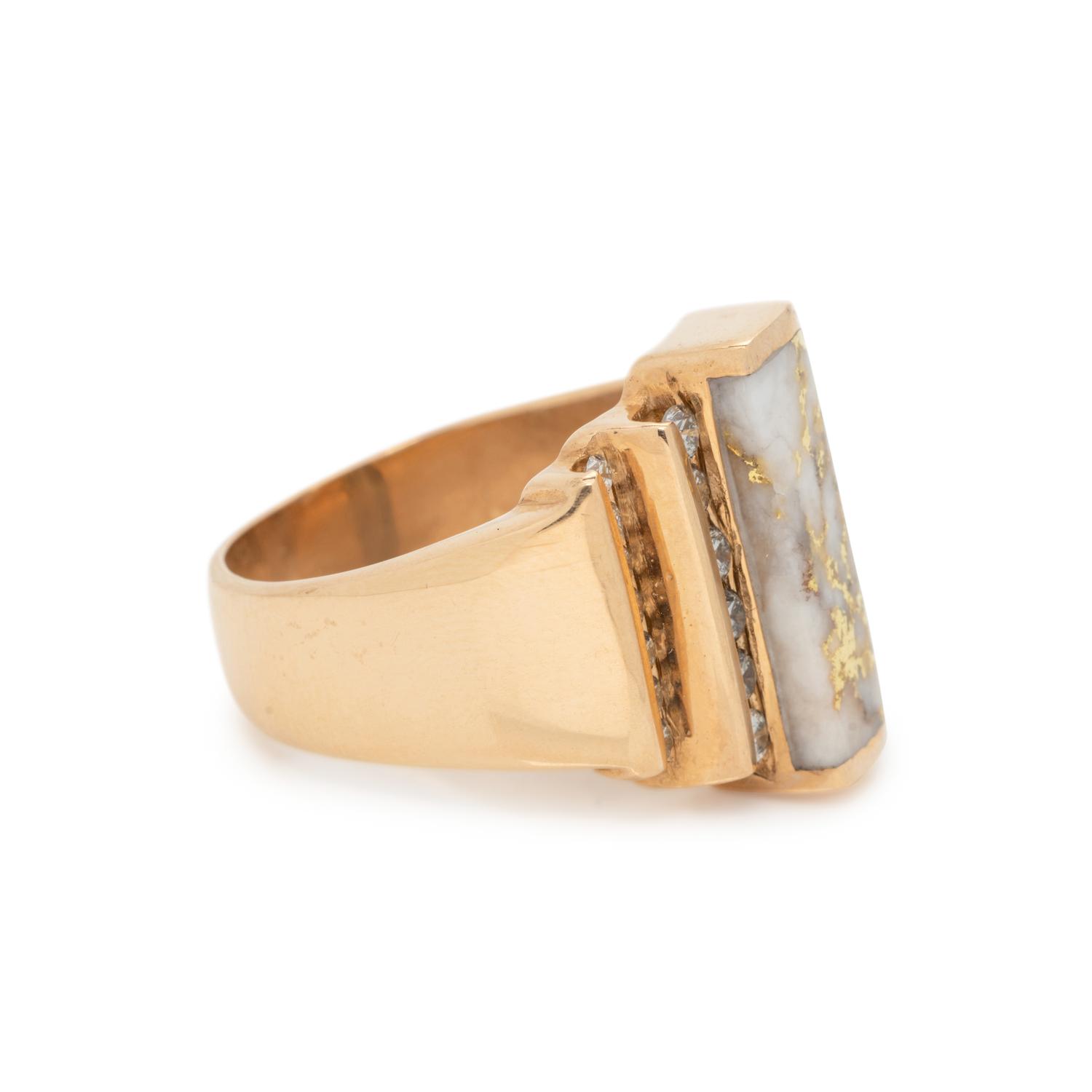 QUARTZ AND DIAMOND RING
