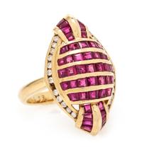 An 18 Karat Yellow Gold, Ruby and Diamond Ring, LeVian, 5.00 dwts.
