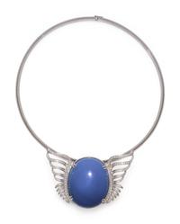 WHITE GOLD, CHALCEDONY AND DIAMOND PENDANT/BROOCH NECKLACE