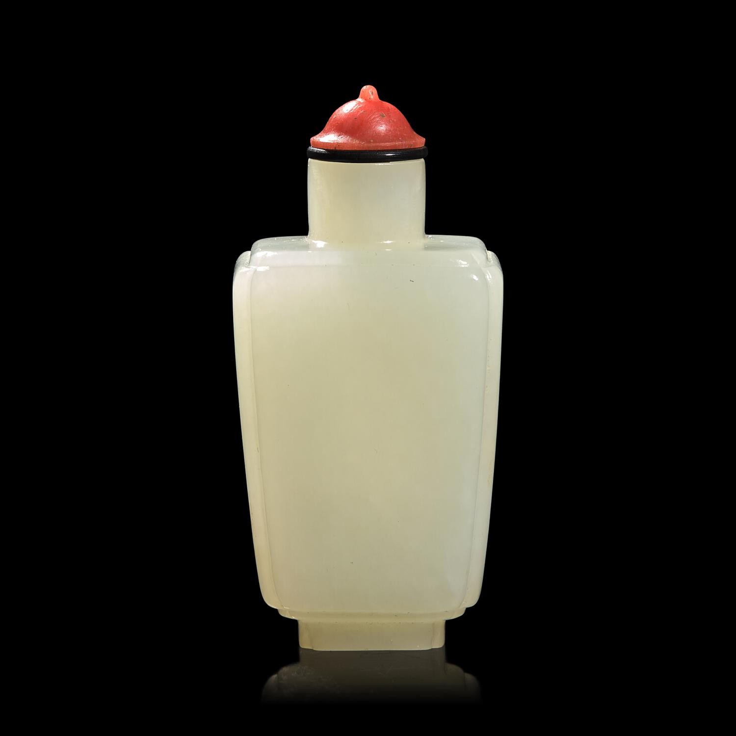 A Chinese White Jade Tapered Rectangular Snuff Bottle