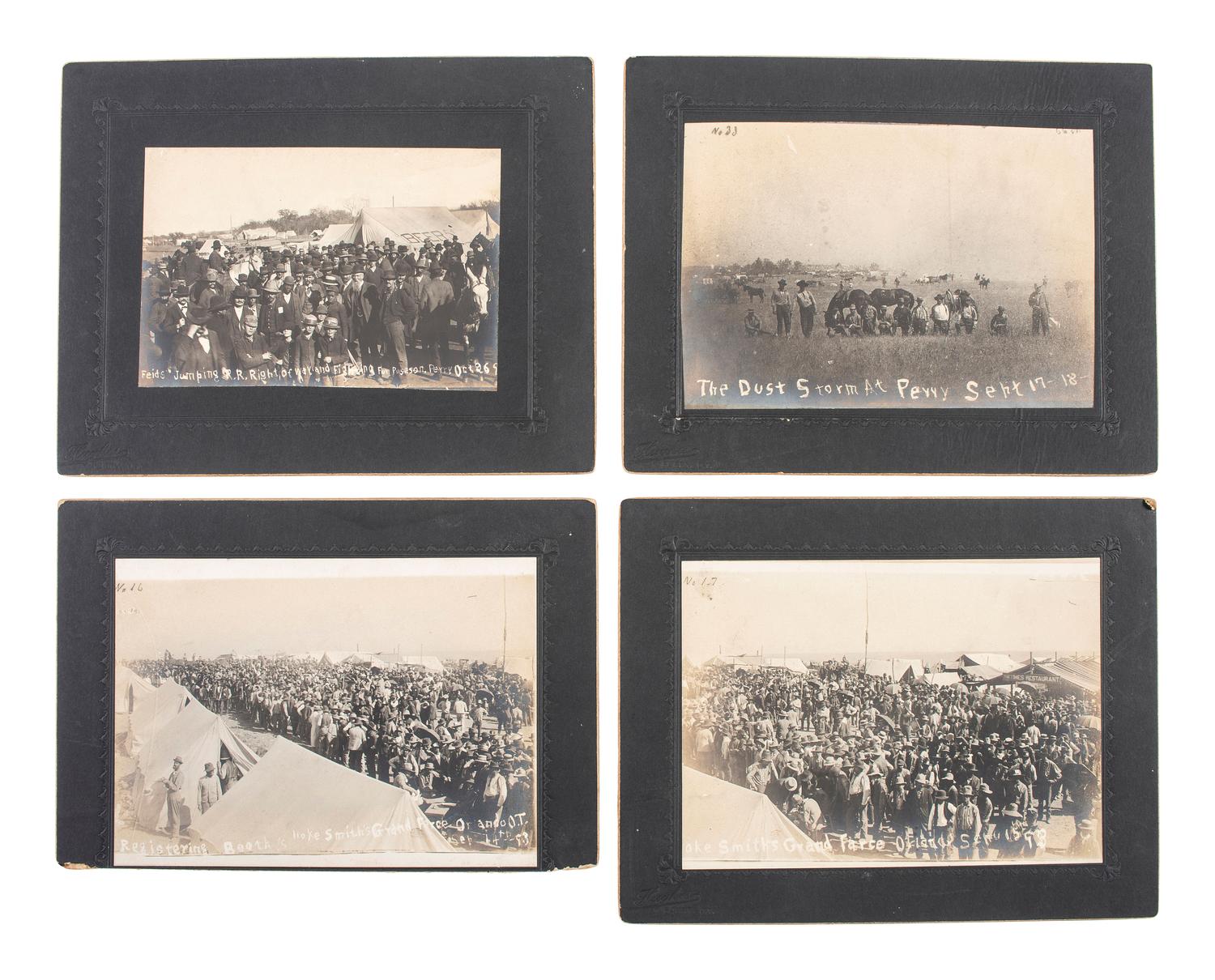 [WESTERN AMERICANA]. A collection of 17 Oklahoma Land Rush photographs. Perry, Oklahoma Territory: Hughes, September-October 1893.