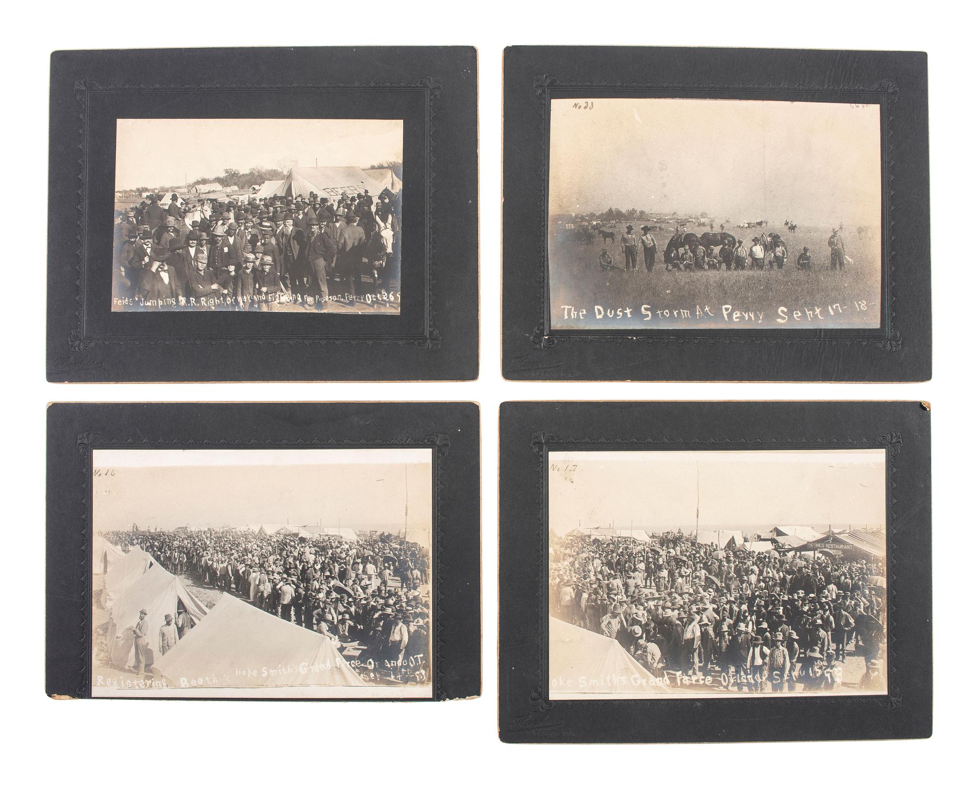 [WESTERN AMERICANA]. A collection of 17 Oklahoma Land Rush photographs. Perry, Oklahoma Territory: Hughes, September-October 1893.
