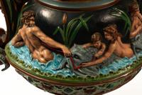 A Pair of Neoclassical Style Polychrome Bronze Urns