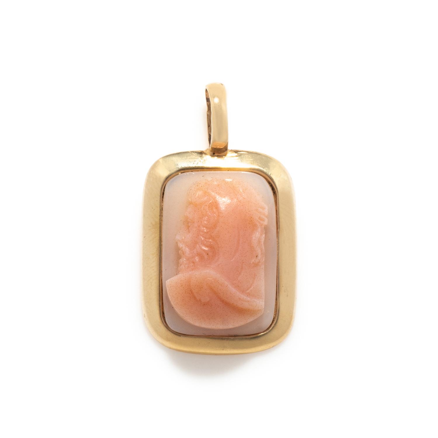 An Agate Cameo Pendant with Hercules Wearling a Lion Skin