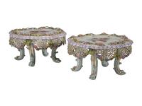 A Pair of Meissen Porcelain Stands