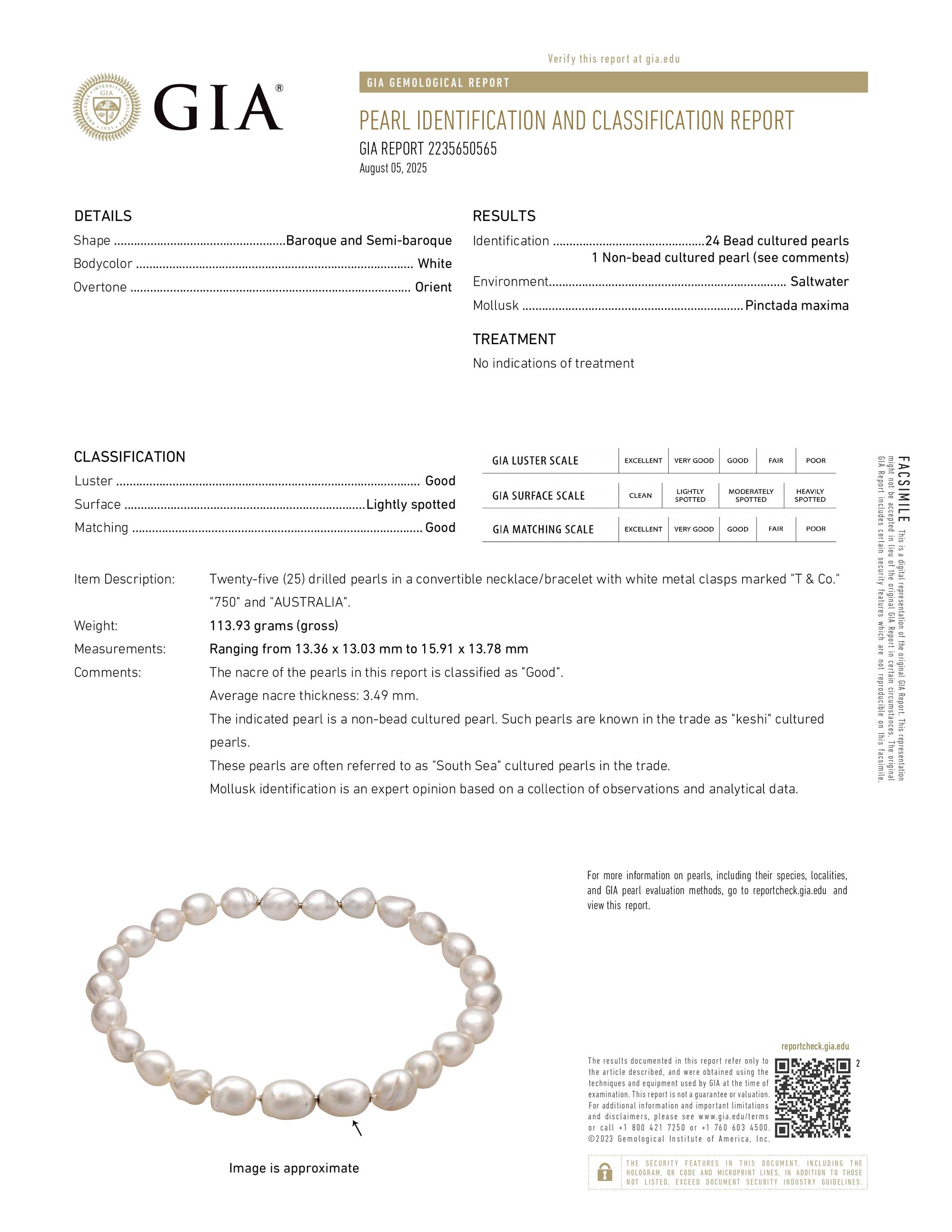 TIFFANY & CO., BAROQUE CULTURED PEARL JEWELRY SET