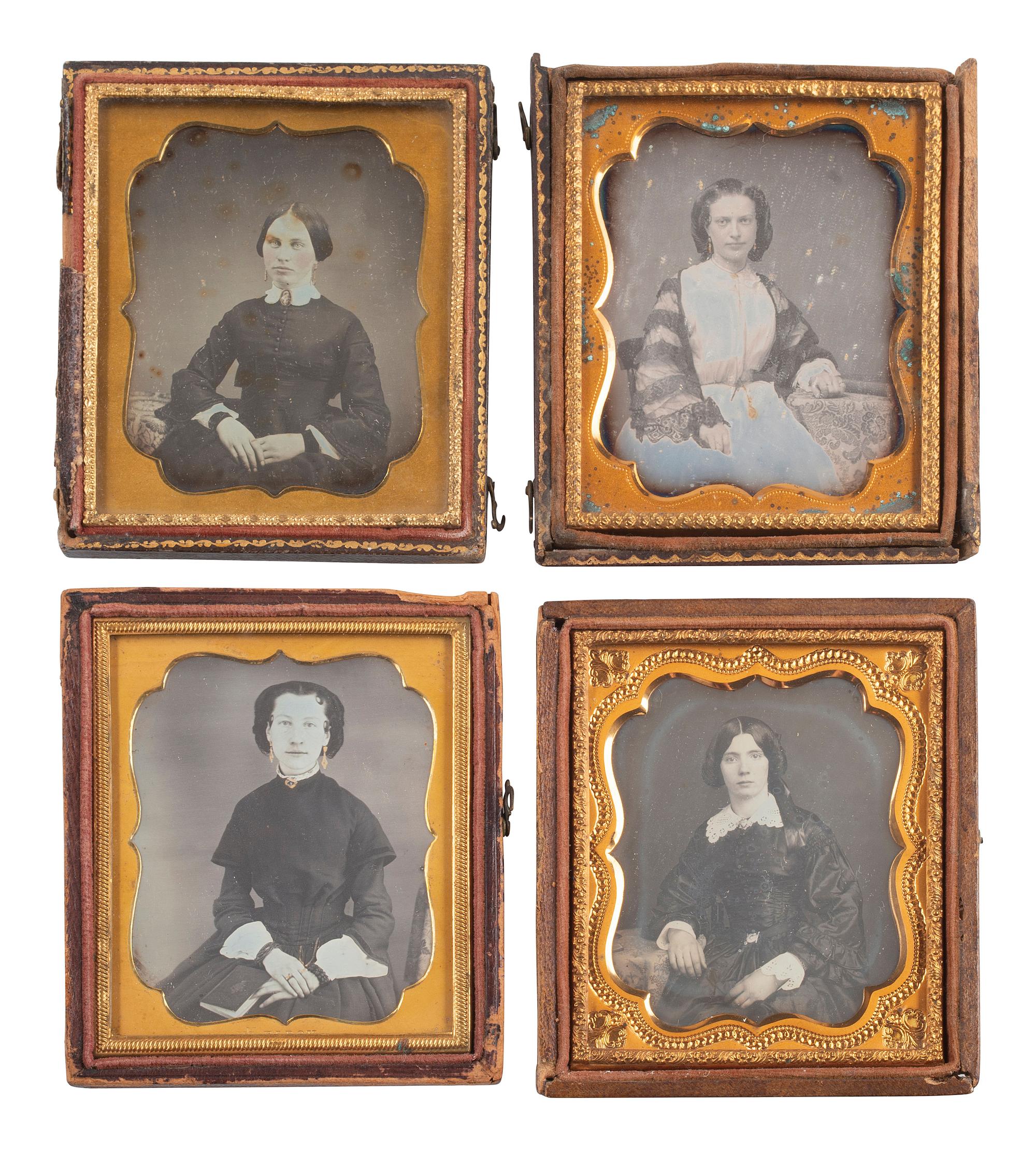 [EARLY PHOTOGRAPHY]. 33 sixth plate daguerreotypes of attractive women of varying ages.