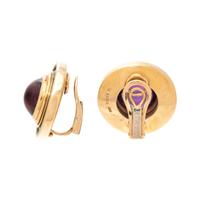 DE VROOMEN, AMETHYST AND ENAMEL EARCLIPS
