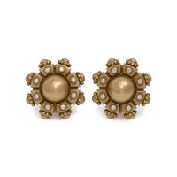 KIELSELSTEIN-CORD, GREEN GOLD AND DIAMOND EARCLIPS