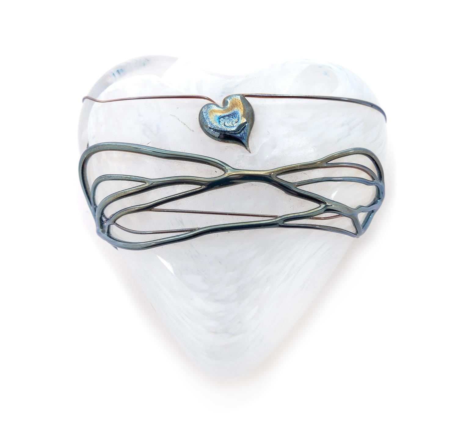 David Salazar, (American), a Hopelessly in Love heart-shaped paperweight