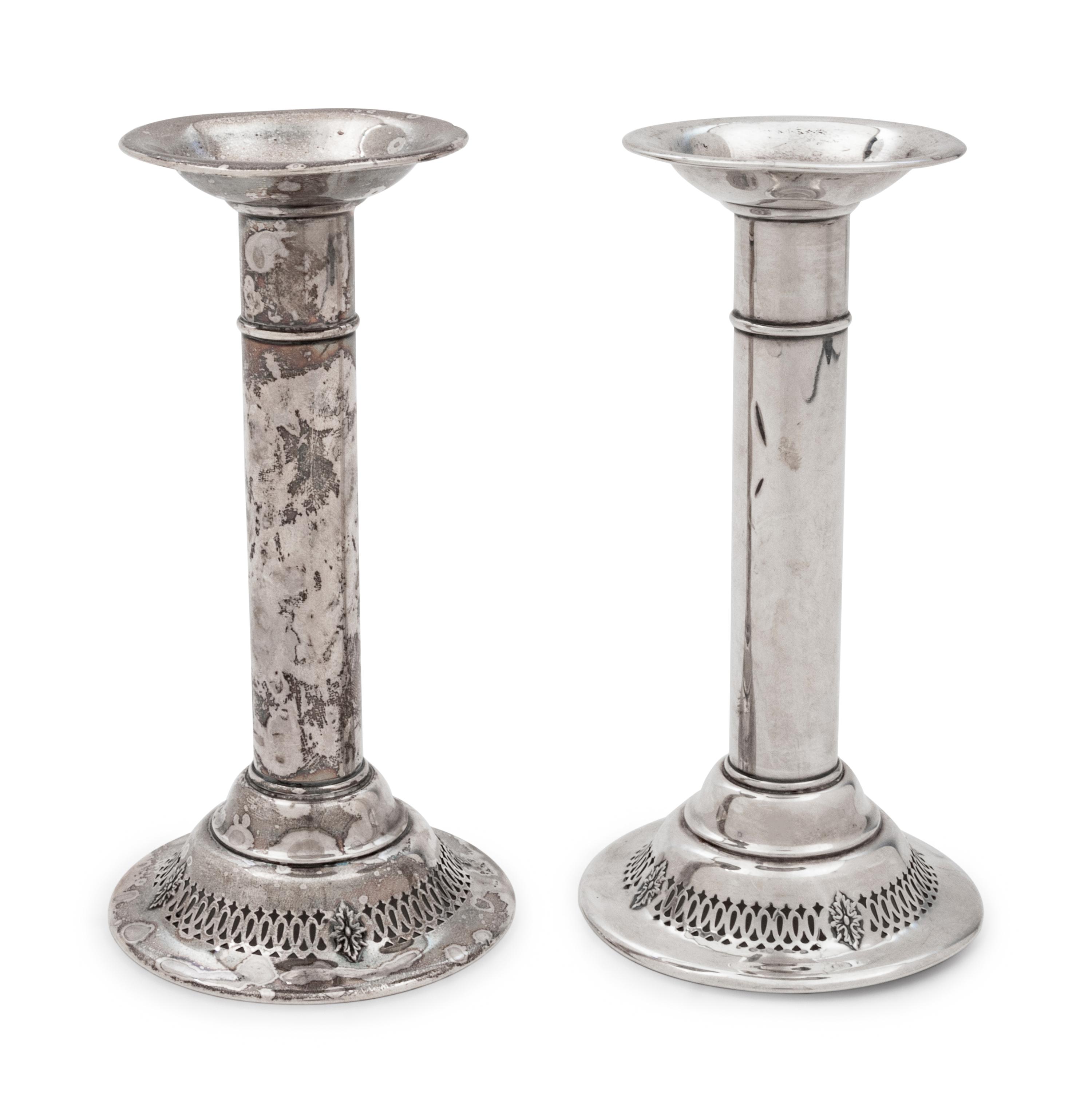 A Pair of American Silver Candlesticks
