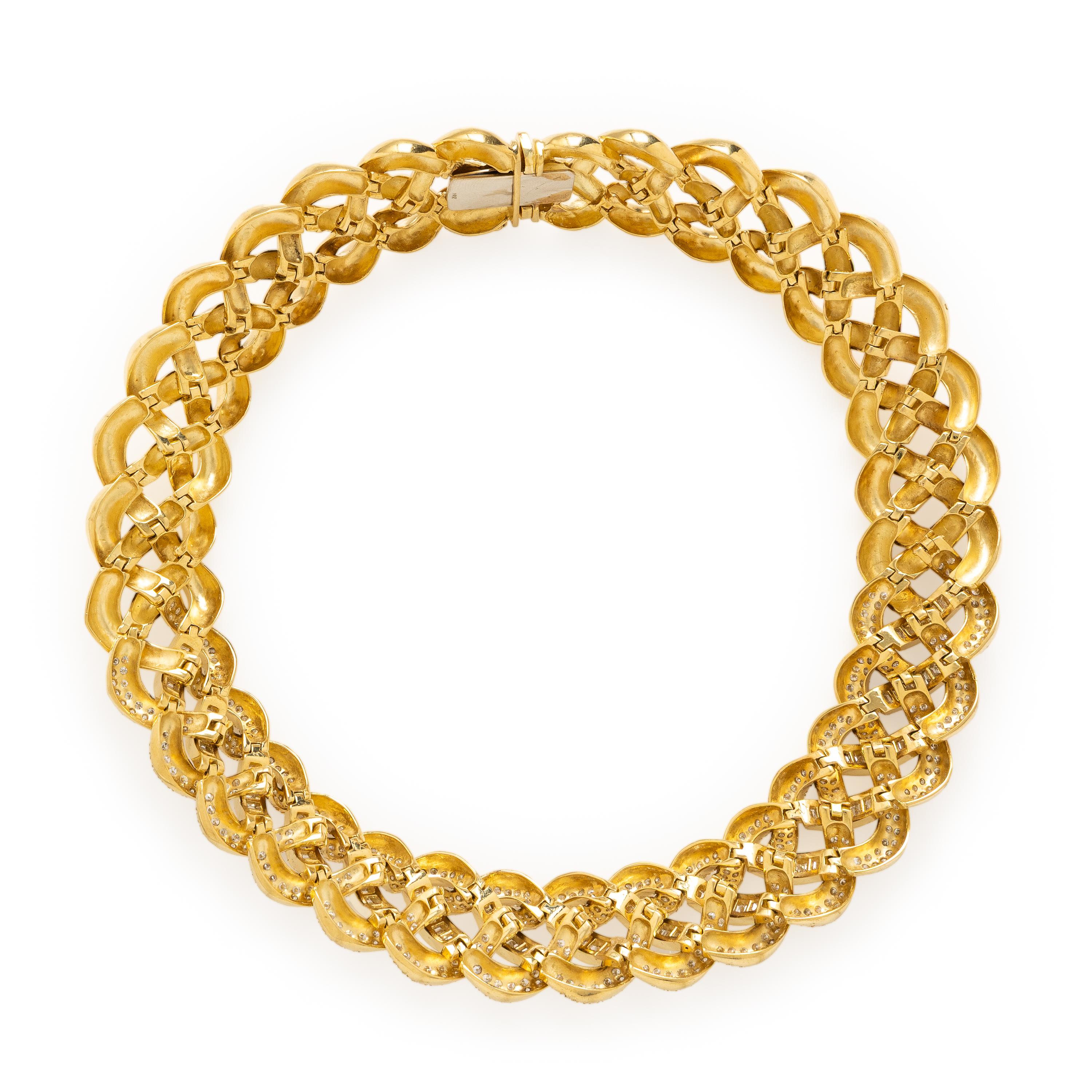 Yellow Gold and Diamond Collar Necklace