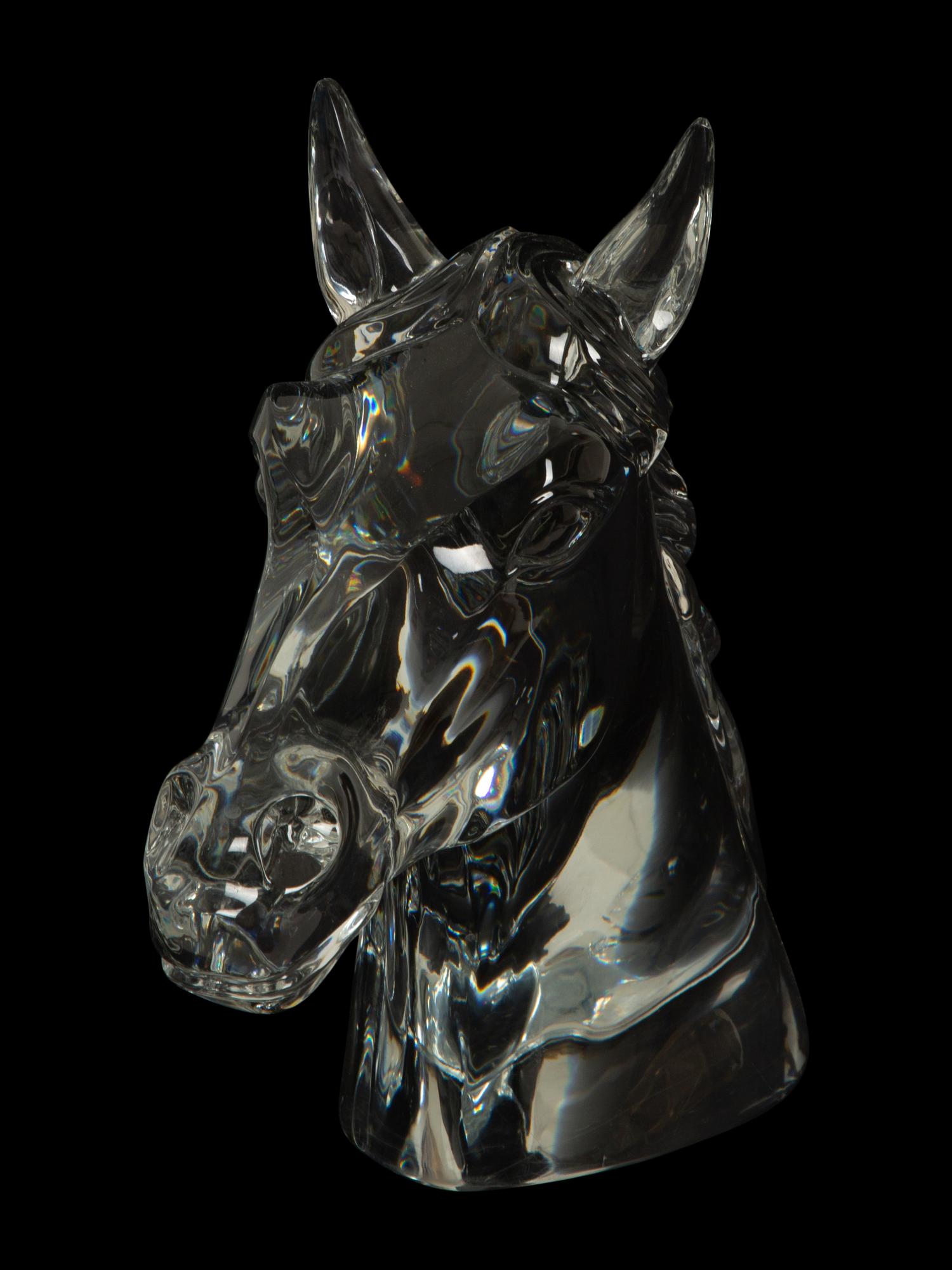 A Baccarat Tête de Cheval Trophy Sculpture