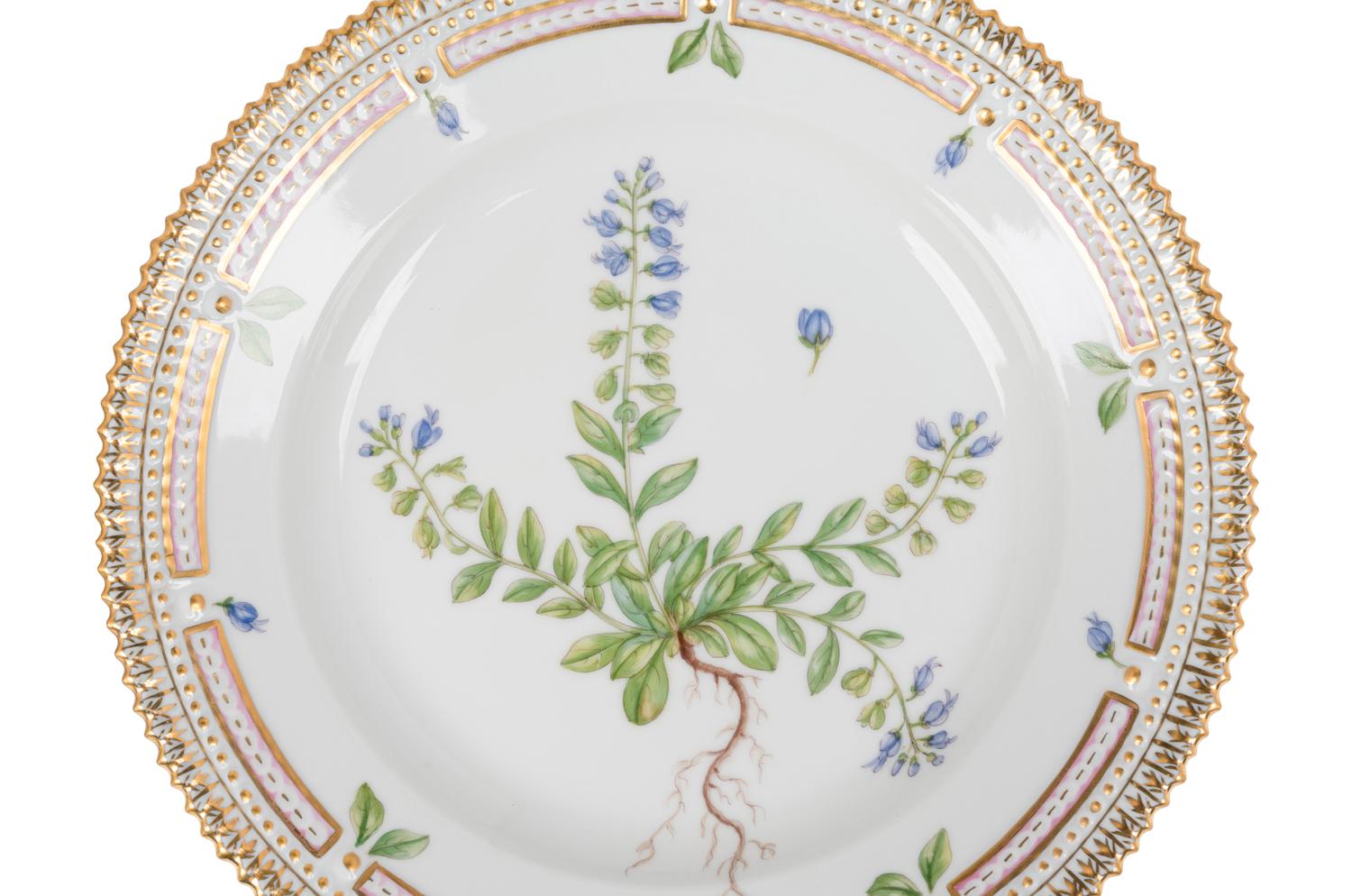 Two Royal Copenhagen Flora Danica Porcelain Salad Plates