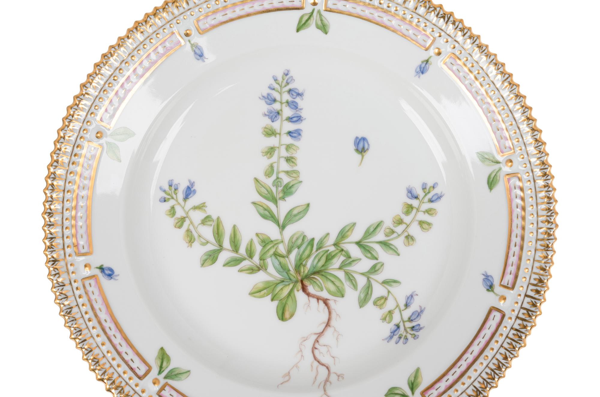 Two Royal Copenhagen Flora Danica Porcelain Salad Plates