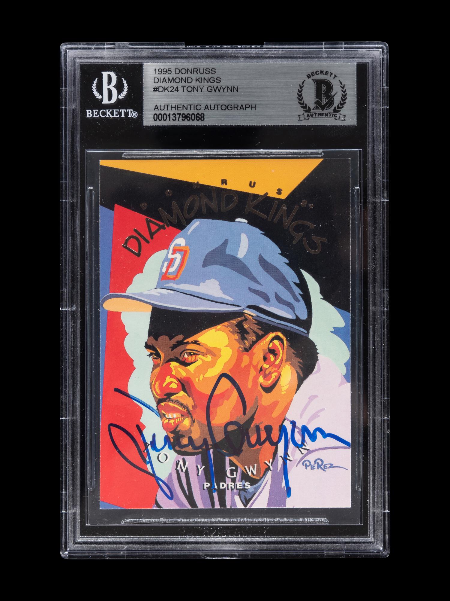 A 1995 Donruss Diamond Kings Tony Gwynn Signed Autograph Baseball Card No. DK-24 (Beckett Authentication Services BAS Certified)